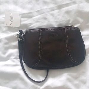 Coach Chocolate Brown Patent Leather Wristlet